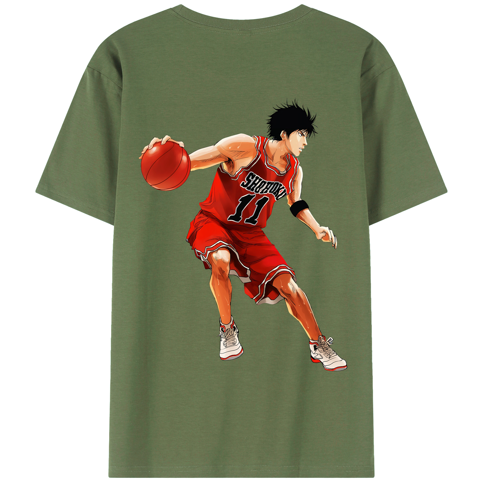 （画像用） SLAM DUNK／スラムダンク 綿100％ メンズ半袖Tシャツ（バックプリント） 通気性